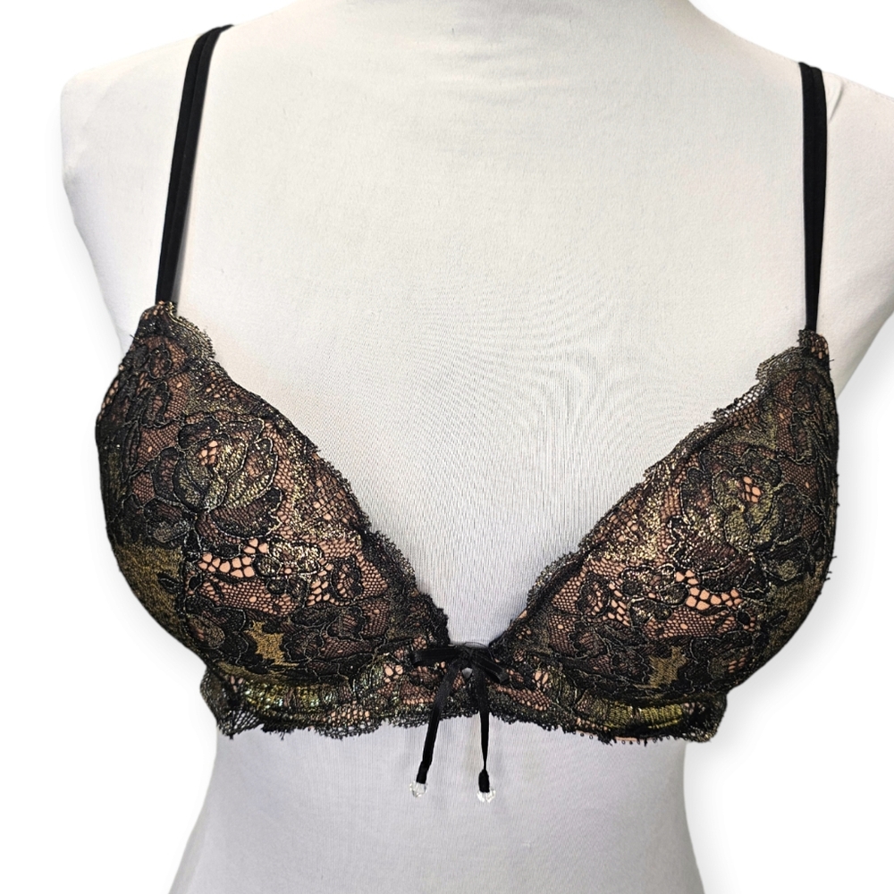 Victoria's Secret Very Sexy Metallic Foil Lace Bra 34B